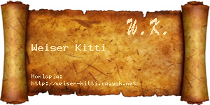 Weiser Kitti névjegykártya